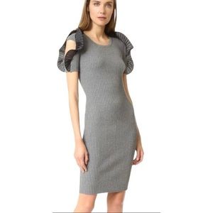 Opening Ceremony Ribbed Knit Ruffle Sleeve Dress